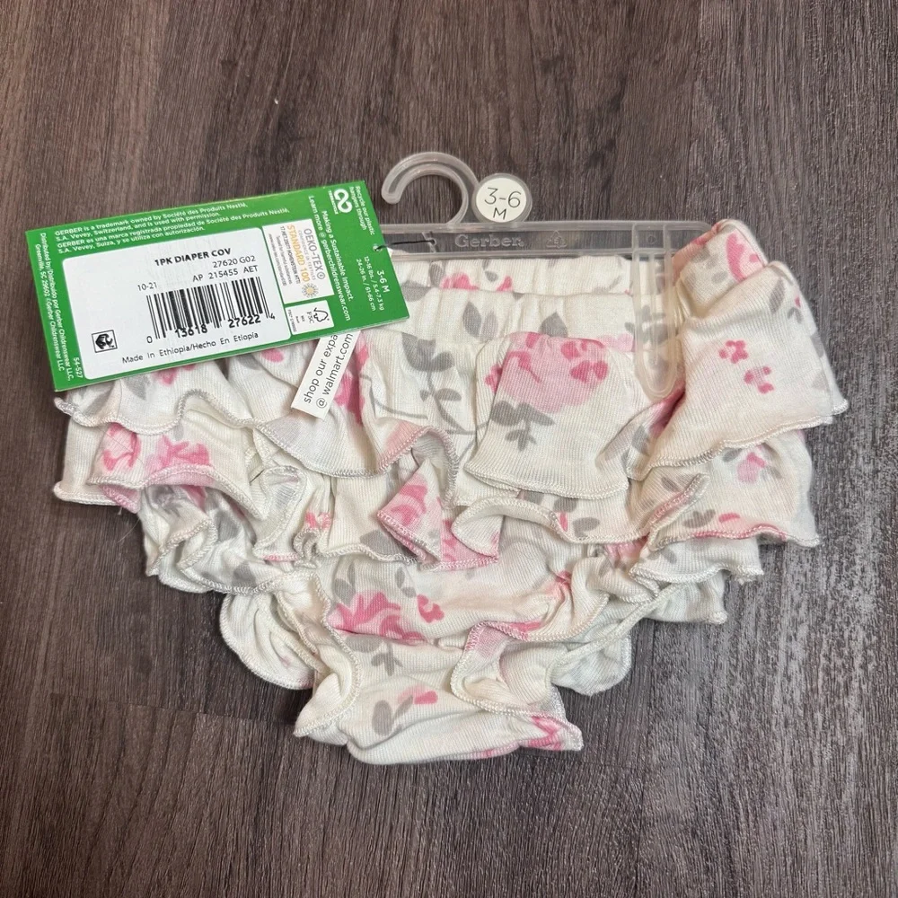 Baby Ruffle Diaper Cover - Pink Floral